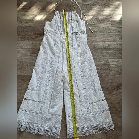 People
Free People Sydney Sky White Lace
Halter Wide Leg Jumpsuit Sz L Boho - Picture 7 of 9